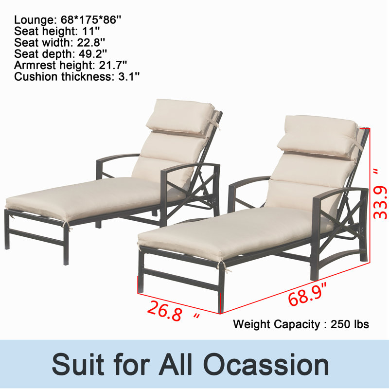 17 Stories Speidel Outdoor Metal Chaise Lounge & Reviews Wayfair